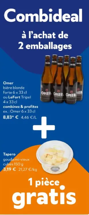 Offre: Omer bière blonde forte ou LeFort Tripel 