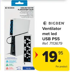 Aanbieding: Ventilator met led USB PS5