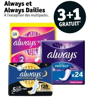 Offre: Always et Always Dailies