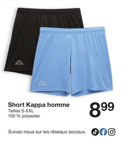 Offre: Short Kappa homme