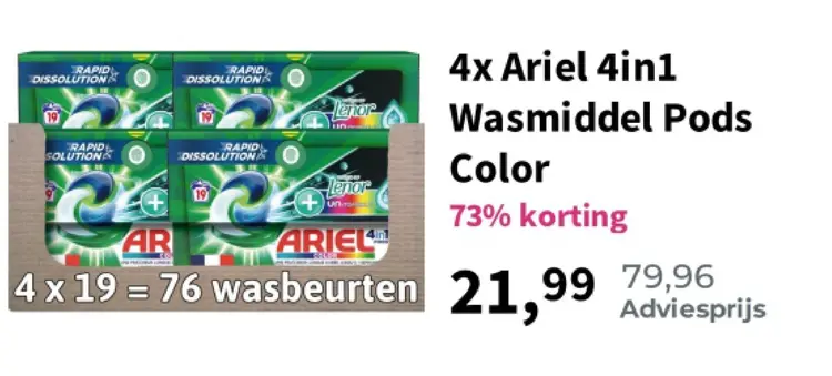 Aanbieding: Ariel 4in1 Wasmiddel Pods Color