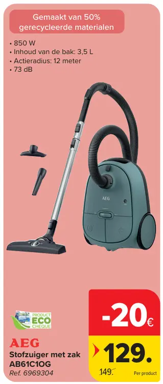 Promotie: Stofzuiger met zak