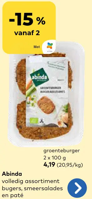 Promotie: groenteburger