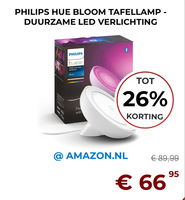 Aanbieding: Philips hue bloom tafellamp