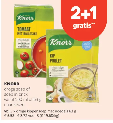 Promotie: Droge soep of soep in brick