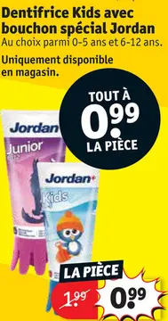 Offre: Dentifrice Kids avec bouchon spécial