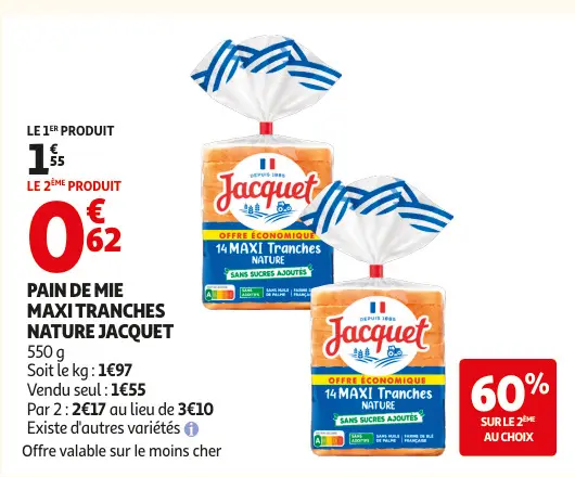 Promotie: Pain de mie maxi tranches nature