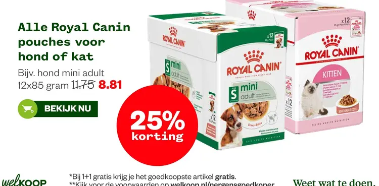 Aanbieding: Royal Canin pouches voor hond of kat