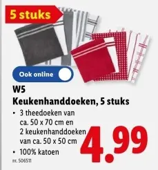 Promotie: Keukenhanddoeken, 5 stuks