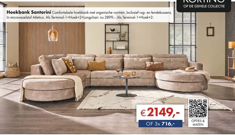 Aanbieding: Santorini hoekbank liver