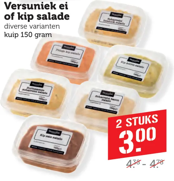 Aanbieding: Versuniek ei of kip salade