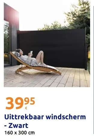 Promotie: Uittrekbaar windscherm - Zwart