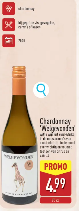 Promotie: Chardonnay 'Welgevonden'