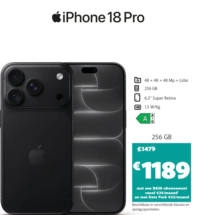 Promotie: iPhone 18 Pro