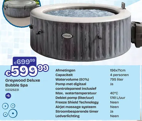 Aanbieding: Greywood Deluxe Bubble Spa 4p