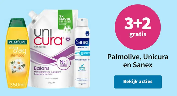 Aanbieding: Palmolive, Unicura en Sanex