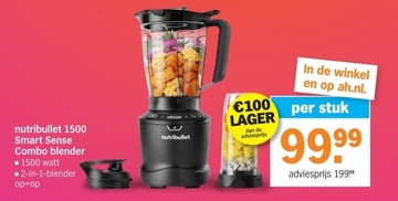 Aanbieding: nutribullet 1500 Smart Sense Combo blender