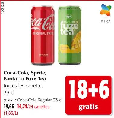Offre: Coca-Cola, Sprite, Fanta ou Fuze Tea