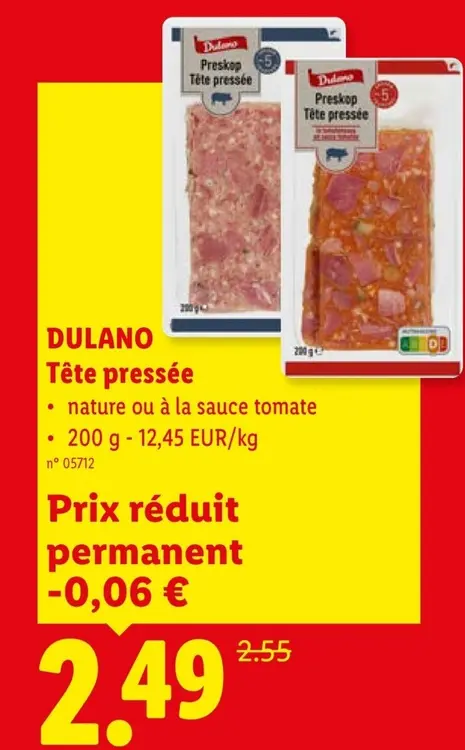 Offre: Tête pressée