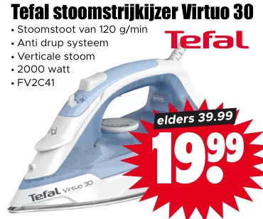 Aanbieding: Tefal stoomstrijkijzer Virtuo 30