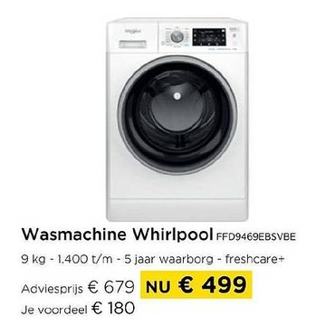 Aanbieding: Wasmachine Whirlpool FFD9469EBSVBE
