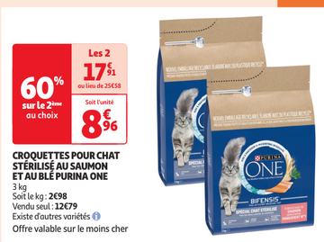 Aanbieding: CROQUETTES POUR CHAT STÉRILISÉ AU SAUMON ET A