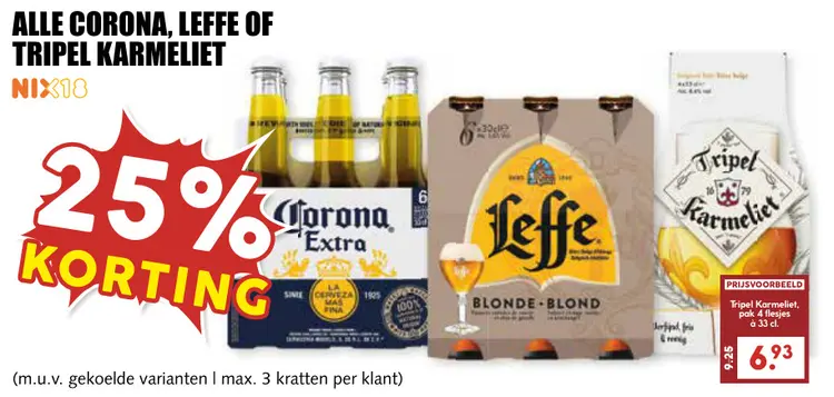 Aanbieding: Corona, Leffe of Tripel Karmeliet