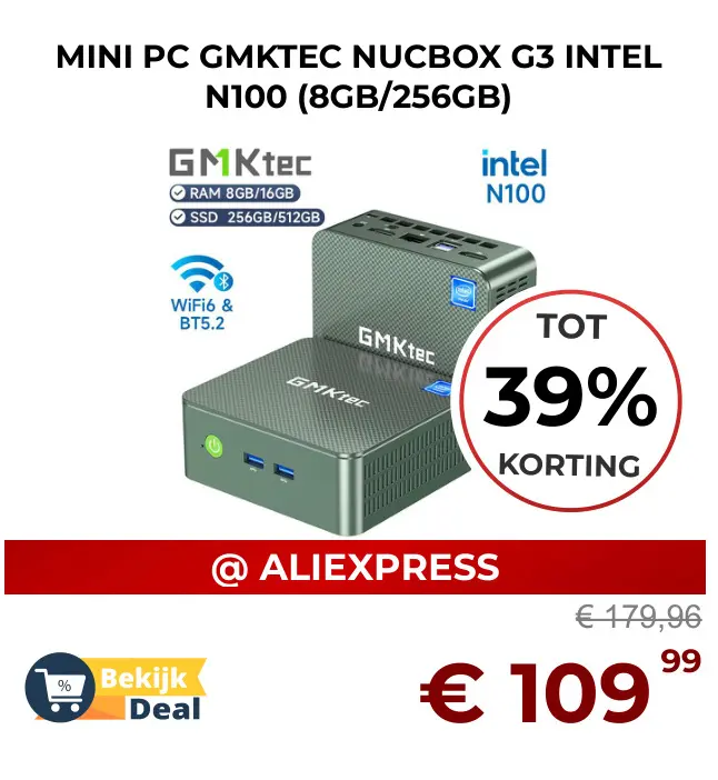 Aanbieding: Mini PC GMKtec nucbox G3 Intel N100