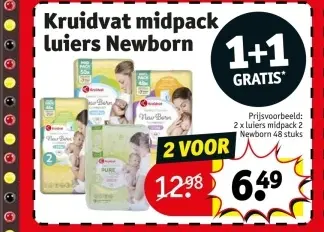 Promotie: Kruidvat midpack luiers Newborn