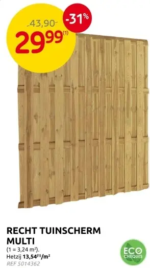 Promotie: Recht tuinscherm multi