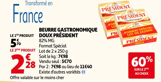 Promotie: Beurre gastronomique doux