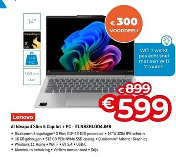 Aanbieding: Al Ideapad Slim 5 Copilot + PC - ITLN83HL004J