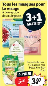 Offre: Tous les masques pour le visage
