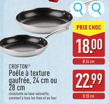 Offre: Poêle à texture gaufrée