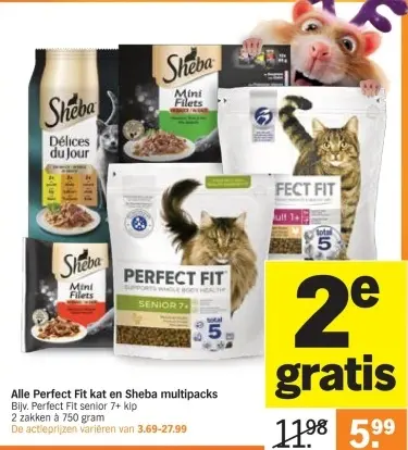 Aanbieding: Perfect Fit kat en Sheba multipacks