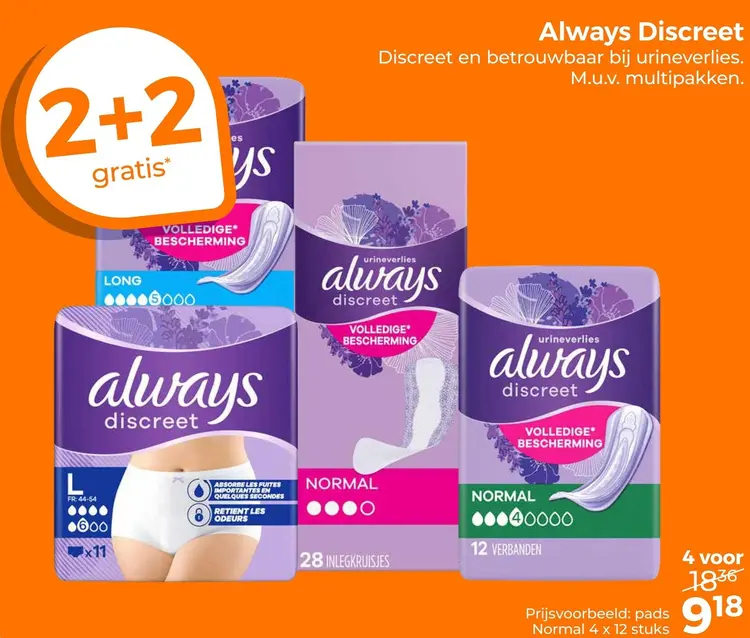 Aanbieding: Always Discreet pads Normal