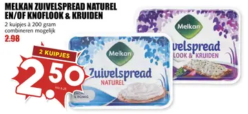 Aanbieding: Melkan zuivelspread naturel en/of knoflook & kruiden