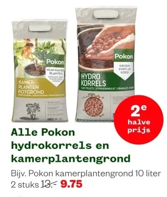 Aanbieding: Pokon hydrokorrels en kamerplantengrond