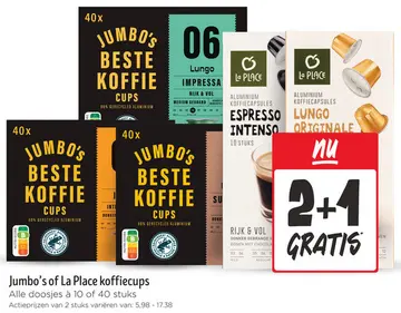 Aanbieding: Jumbo's of La Place koffiecups
