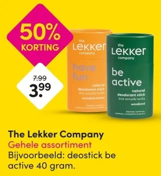 Aanbieding: The Lekker Company Deostick be active