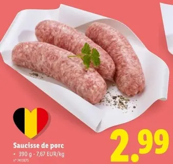 Offre: Saucisse de porc