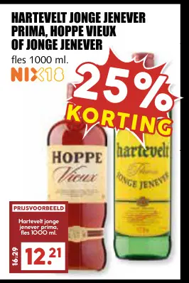 Aanbieding: Hartevelt jonge jenever prima, Hoppe vieux of Jonge jenever