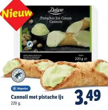 Aanbieding: Cannoli met pistache ijs