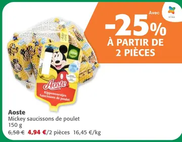 Offre: Mickey saucissons de poulet