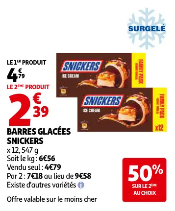 Offre: Barres glacées SNICKERS