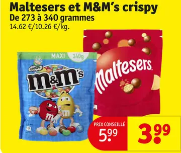 Offre: Maltesers et M&M's crispy