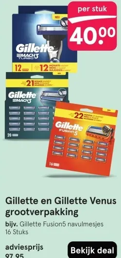 Aanbieding: Gillette en Gillette Venus grootverpakking