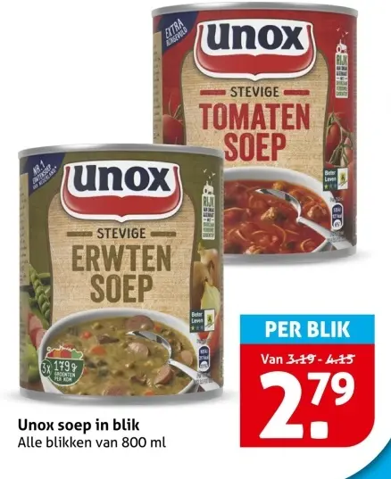 Aanbieding: soep in blik