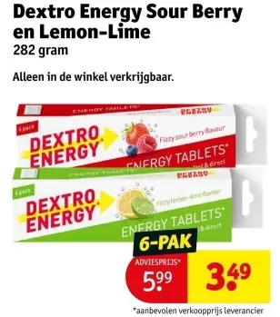 Aanbieding: Dextro Energy Sour Berry en Lemon-Lime