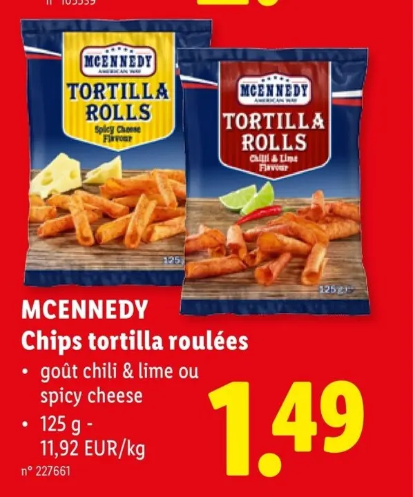 Offre: Chips tortilla roulées